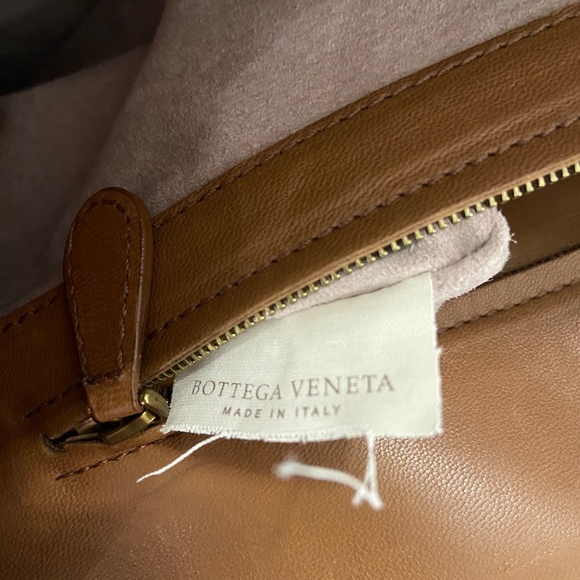 Bottega Veneta Caramel Leather & Taupe Canvas Hand to Crossbody Strap Bag w/ COA - Picture 10 of 16